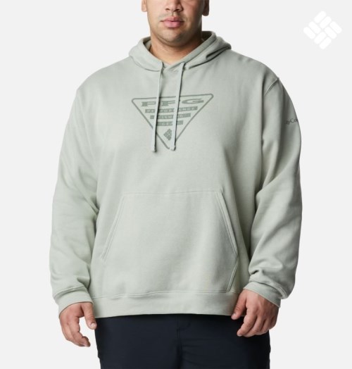 Men's Columbia PFG Triangle II Hoodie Grey | Plus Size CA-Y3L1C